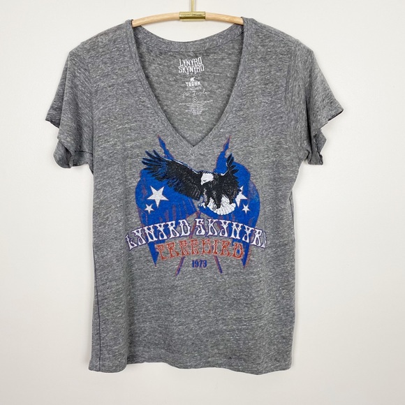 Free People Tops - FREE PEOPLE Lynyrd Skynyrd Graphic Tee M Band Gray